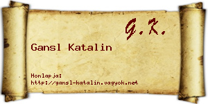 Gansl Katalin névjegykártya
